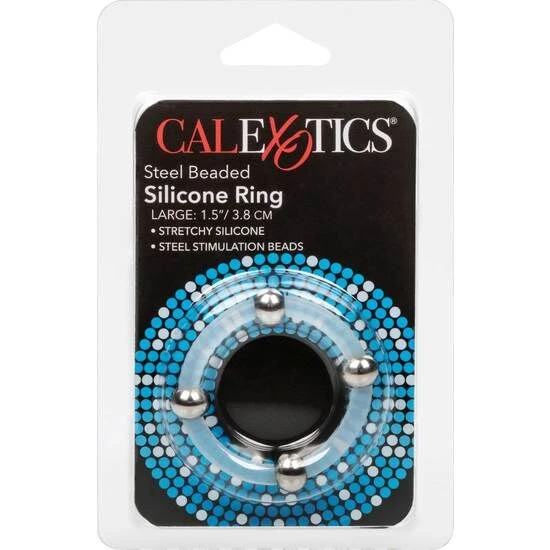 Calexotics Silicone Penis Ring with Steel Beads, Large