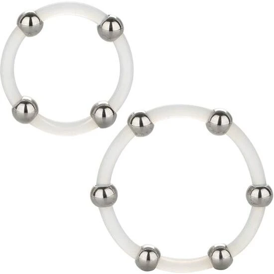 img_89144_9185b61a62717ca8af6c12af521710dc_1.jpg Calexotics Penis Ring Set with Steel Beads and Silicone L/XL
