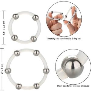 Calexotics Penis Ring Set with Steel Beads and Silicone L/XL Calexotics Penis Ring Set with Steel Beads and Silicone L/XL - Image 4