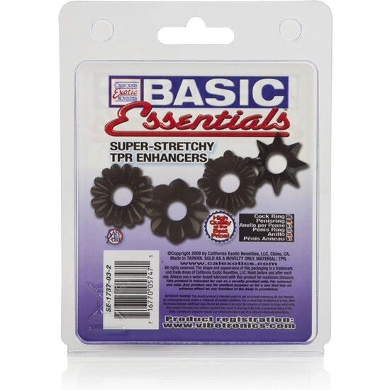 Calexotics Basic Essentials Penisringe 4er-Pack TPR