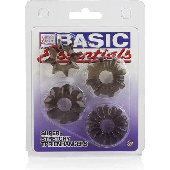 Calexotics Basic Essentials Penisringe 4er-Pack TPR