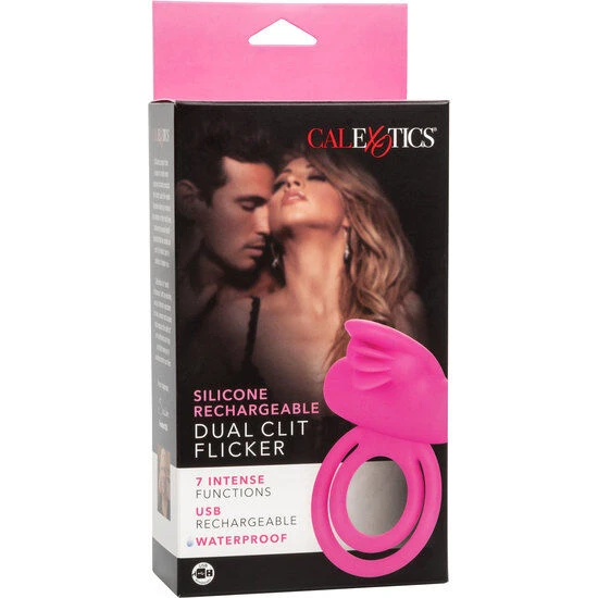 Calexotics Dual Clit Flicker Enhancer Penis Ring with Clitoral Stimulation