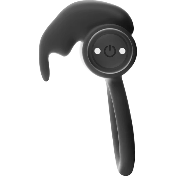 Black&silver Burton Ring Vibrations-Penisring met 10 standen, zwart