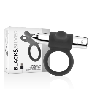 Black&silver Cameron penis ring with vibration silver Black&silver Cameron penis ring with vibration silver - Image 2