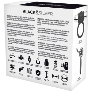 Black&silver Cameron penis ring with vibration silver Black&silver Cameron penis ring with vibration silver - Image 6