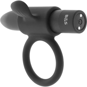 Black&silver Penisring Cameron Schwarz wiederaufladbar mit Klitorisstimulator