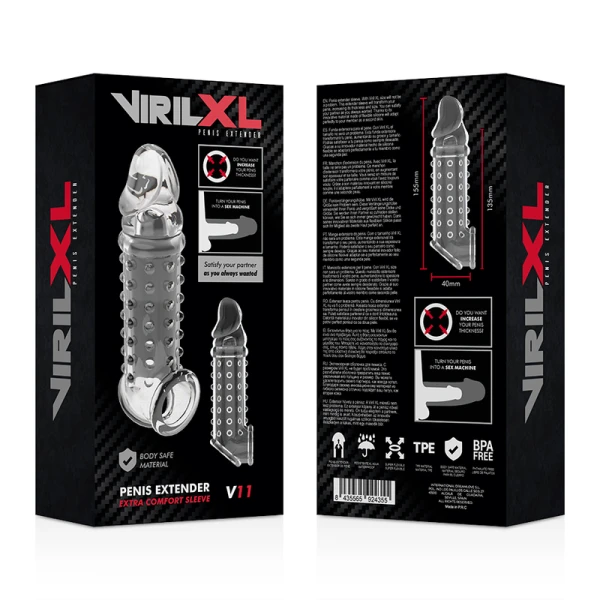 Virilxl Penishuls met verlenging V11 transparant Virilxl Penishuls met verlenging V11 transparant