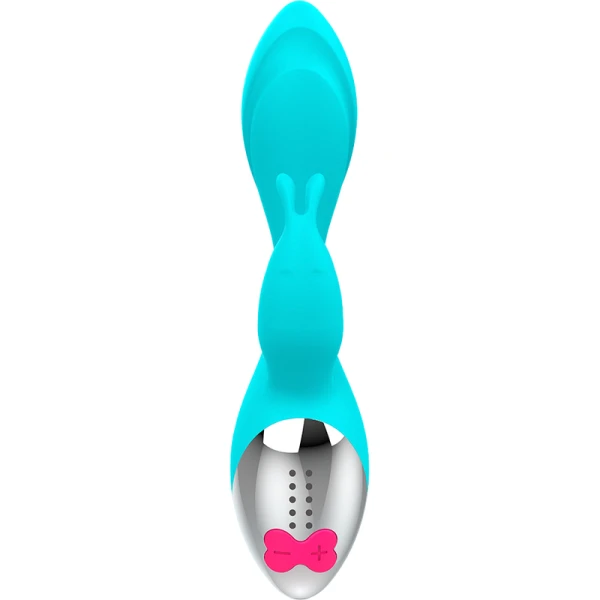 Happy Loky Konijnenvibrator Miki met twee motoren, siliconen, turkoois Happy Loky Konijnenvibrator Miki met twee motoren, siliconen, turkoois