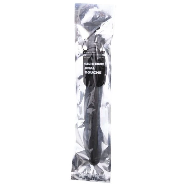 All Black Anale douche van siliconen met universele adapter All Black Anale douche van siliconen met universele adapter