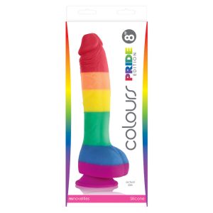 Pride Siliconen Dildo met Zuignap, Regenboog, 19 cm Pride Siliconen Dildo met Zuignap, Regenboog, 19 cm - Afbeelding 2
