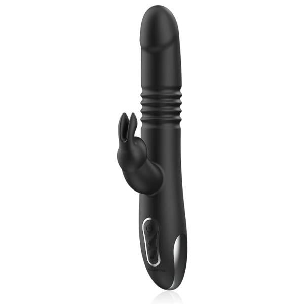 Black&silver Kenji Rabbit Vibrator met Up & Down en Watchme-afstandsbediening Black&silver Kenji Rabbit Vibrator met Up & Down en Watchme-afstandsbediening