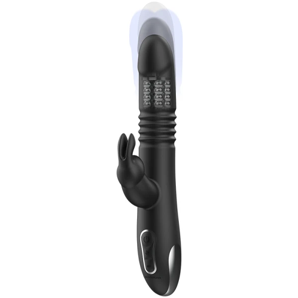 Black&silver Kenji Rabbit Vibrator met Up & Down en Watchme-afstandsbediening Black&silver Kenji Rabbit Vibrator met Up & Down en Watchme-afstandsbediening