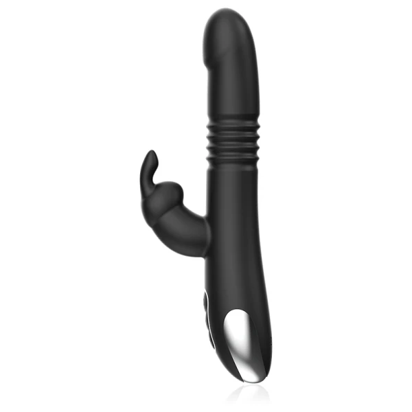Black&silver Kenji Rabbit Vibrator met Up & Down en Watchme-afstandsbediening Black&silver Kenji Rabbit Vibrator met Up & Down en Watchme-afstandsbediening