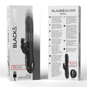 Black&silver Kenji Rabbit Vibrator met Up & Down en Watchme-afstandsbediening Black&silver Kenji Rabbit Vibrator met Up & Down en Watchme-afstandsbediening - Afbeelding 7