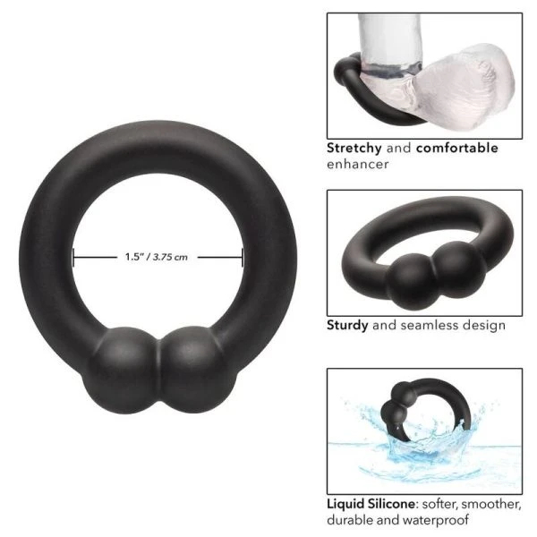 Calexotics Penis Ring Alpha Muscle Ring Made of Liquid Silicone Black