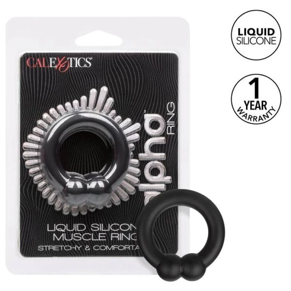 Calexotics Penis Ring Alpha Muscle Ring Made of Liquid Silicone Black
