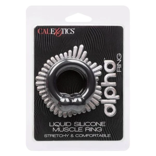 Calexotics Penis Ring Alpha Muscle Ring Made of Liquid Silicone Black
