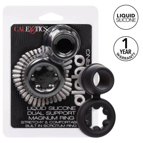 Calexotics Alpha Dual Magnum Ring Penisring van siliconen Zwart