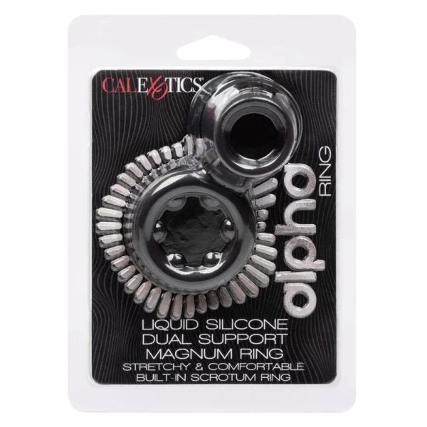 Calexotics Alpha Dual Magnum Ring Penisring van siliconen Zwart