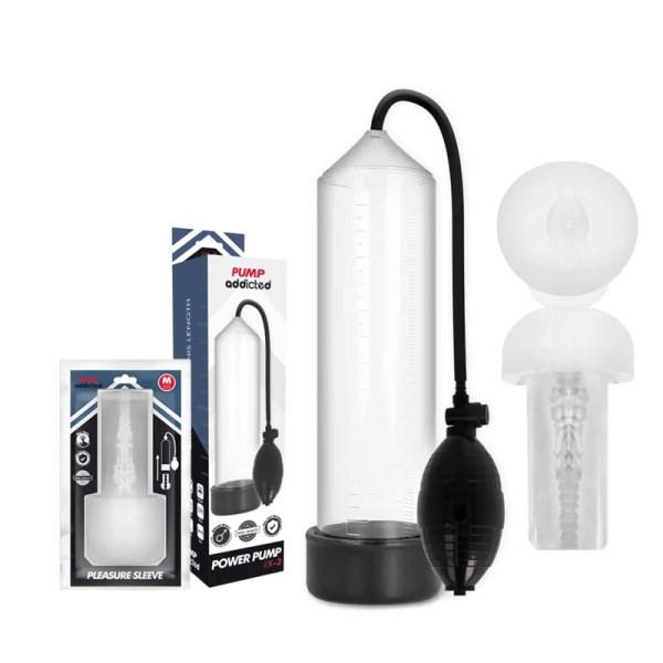 Pump Addicted Penispomp RX3 Transparant met Masturbatorhoes