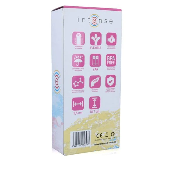 Intense Leo Vibrator met 30 standen en clitorisstimulatie, roze siliconen