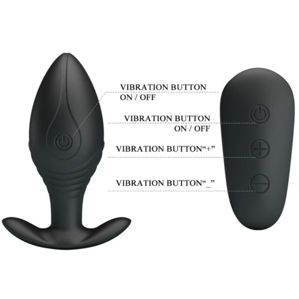 Pretty Love Anaalplug Regina met afstandsbediening en 12 vibratiefuncties Zwart Pretty Love Anaalplug Regina met afstandsbediening en 12 vibratiefuncties Zwart