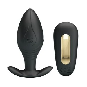 Pretty Love Anaalplug Regina met afstandsbediening en 12 vibratiefuncties Zwart