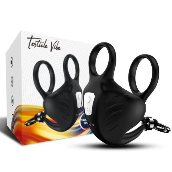 Armony Manta Scrotum Vibrator Ring met Balzakstimulatie Zwart