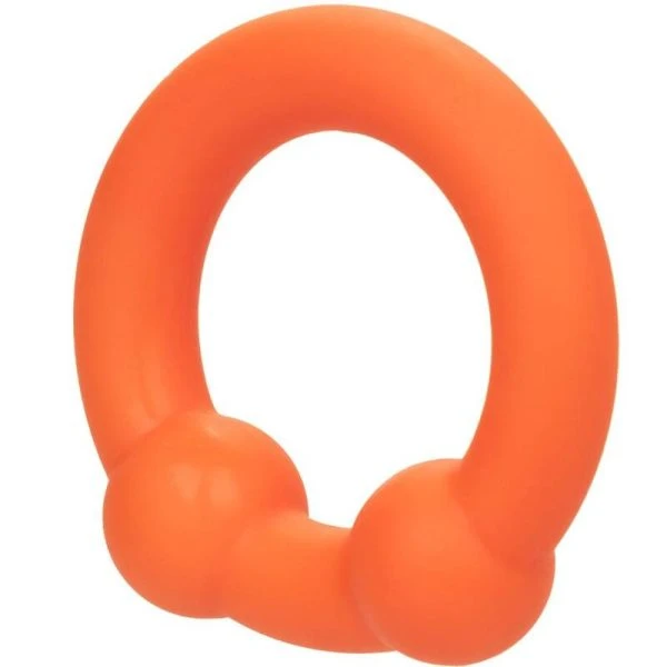 Calexotics Alpha Dual Ball Ring Penisring van siliconen oranje