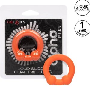 Calexotics Alpha Dual Ball Ring Penisring van siliconen oranje Calexotics Alpha Dual Ball Ring Penisring van siliconen oranje - Afbeelding 1