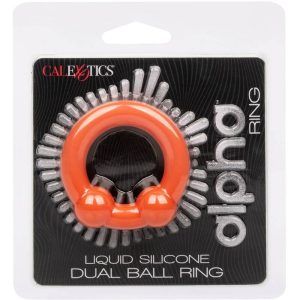 Calexotics Alpha Dual Ball Ring Penisring van siliconen oranje Calexotics Alpha Dual Ball Ring Penisring van siliconen oranje - Afbeelding 2