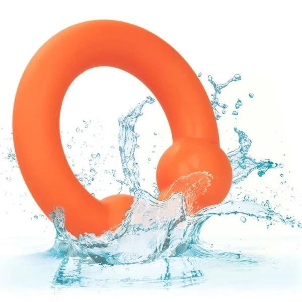 Calexotics Alpha Dual Ball Ring Penisring van siliconen oranje