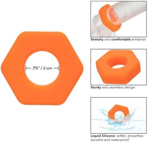 Calexotics Alpha Prolong Sexagon Ring van siliconen, oranje Calexotics Alpha Prolong Sexagon Ring van siliconen, oranje - Afbeelding 7