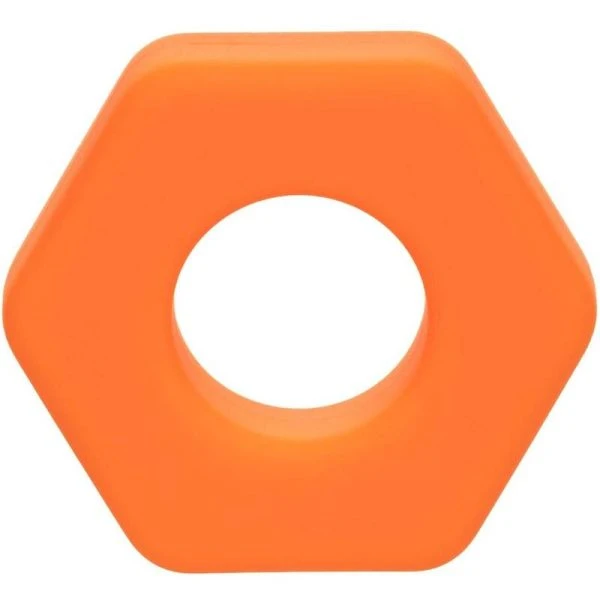 Calexotics Alpha Prolong Sexagon Ring van siliconen, oranje Calexotics Alpha Prolong Sexagon Ring van siliconen, oranje