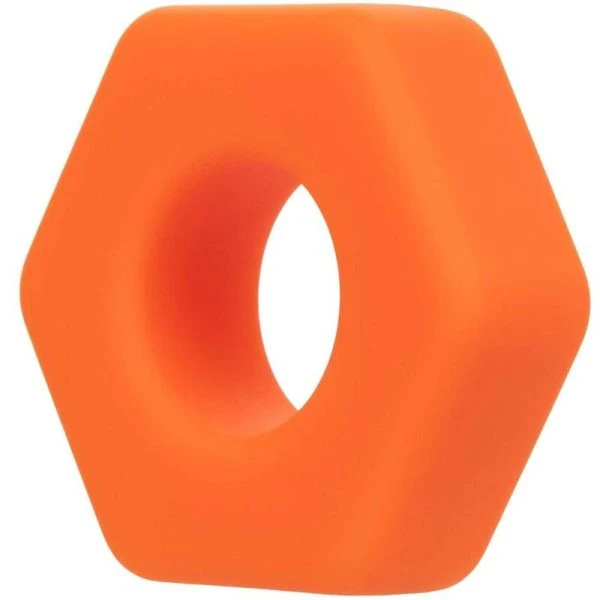 Calexotics Alpha Prolong Sexagon Ring van siliconen, oranje Calexotics Alpha Prolong Sexagon Ring van siliconen, oranje