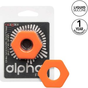 Calexotics Alpha Prolong Sexagon Ring van siliconen, oranje Calexotics Alpha Prolong Sexagon Ring van siliconen, oranje - Afbeelding 1