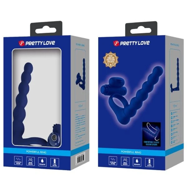 Pretty Love Vibratiering met Penisring en tien Vibratiefuncties Blauw