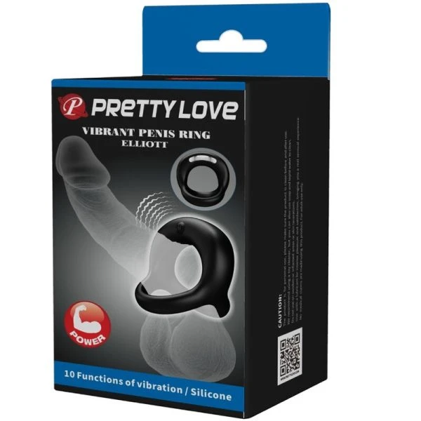 Pretty Love Elliott vibrerende penisring van siliconen zwart