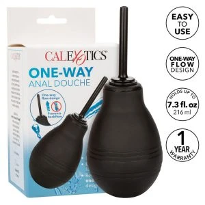Calexotics One Way anale douche met wegwerpventiel en 216 ml, zwart