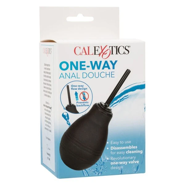 Calexotics One Way anale douche met wegwerpventiel en 216 ml, zwart Calexotics One Way anale douche met wegwerpventiel en 216 ml, zwart