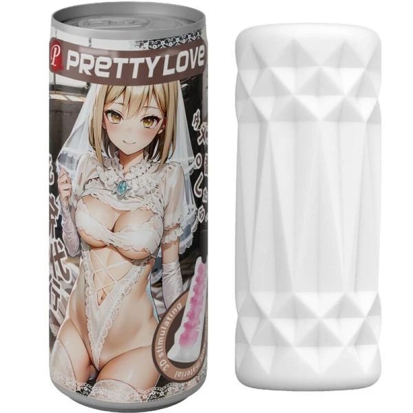 Pretty Love Masturbator in blikvorm met klepdeksel, wit