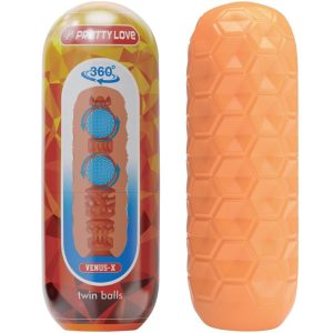 Pretty Love Twin Balls Masturbator met innerlijke ballen oranje Pretty Love Twin Balls Masturbator met innerlijke ballen oranje - Afbeelding 1