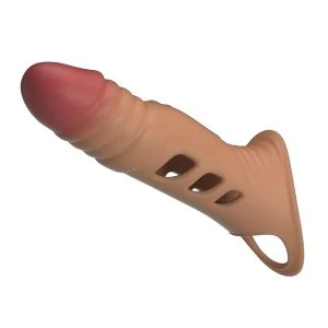 Pretty Love vibrating penis sleeve with ball strap, 16 cm