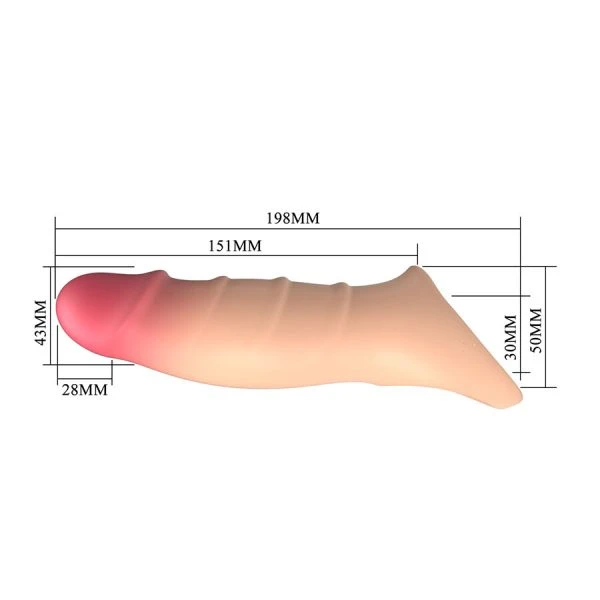 Pretty Love Darnell Realistic Effect Penis Cover met aderstructuur