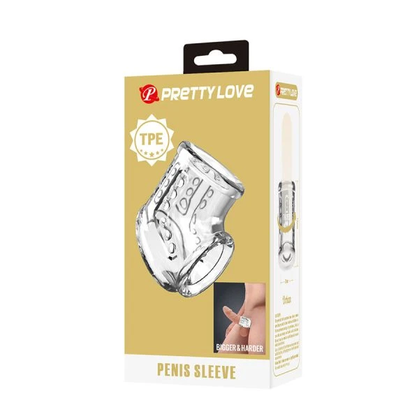 Pretty Love Korte transparante penisomhulsel met gestructureerd oppervlak