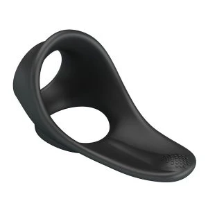 Crazy Bull Zadok Ergonomischer Penisring mit Perinealstimulator, Silikon, Schwarz