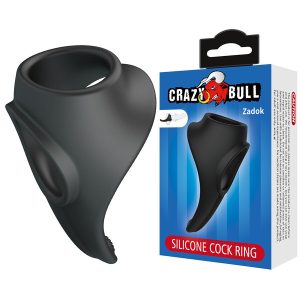 Crazy Bull Zadok Ergonomische Penisring met Perineumstimulator, Silicone, Zwart Crazy Bull Zadok Ergonomische Penisring met Perineumstimulator, Silicone, Zwart - Afbeelding 2