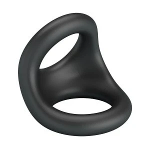 Crazy Bull Nestor ergonomischer Penis- und Hodenring aus Silikon, schwarz