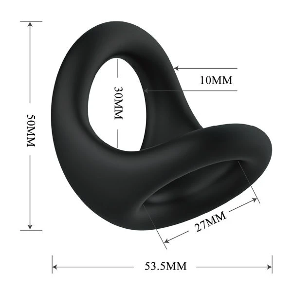 Crazy Bull Nestor ergonomische penis- en teelbalring van siliconen, zwart Crazy Bull Nestor ergonomische penis- en teelbalring van siliconen, zwart