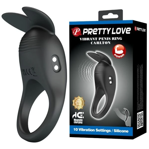 Pretty Love Penisring Carlton met clitorisstimulator en vibratie